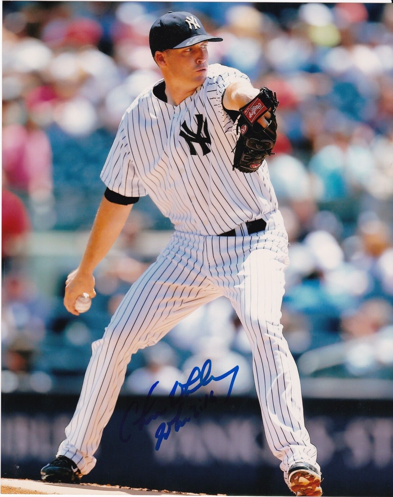 CHASE WHITLEY NEW YORK YANKEES ACTION SIGNED 8x10