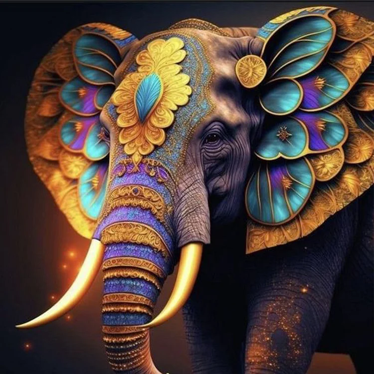 Full Round Diamond Painting - Butterfly Elephant 30*30CM