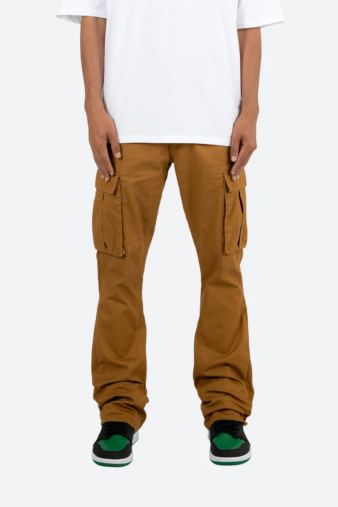 Twill Flare Cargo Pants Brown