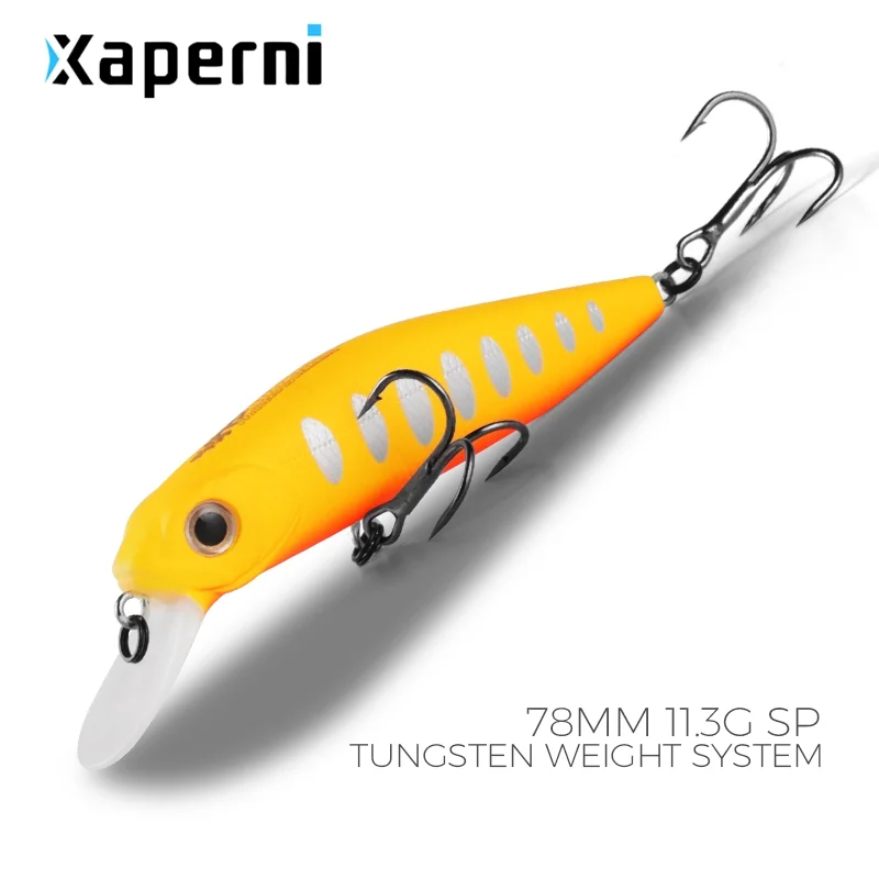 Xaperni 78mm 11.3g dive 1.3-1.7m SP Tungsten system fishing lures minnow crank wobbler quality fishing tackle hooks for fishing