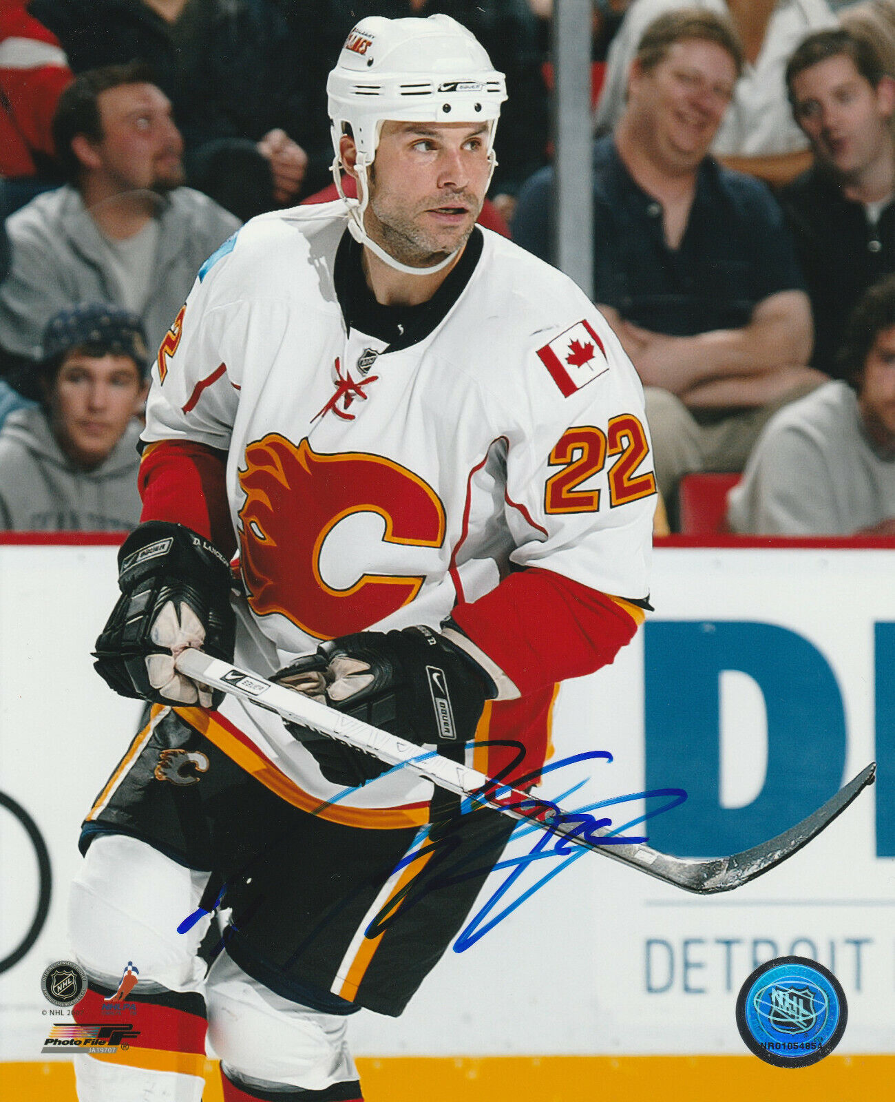 DAYMOND LANGKOW SIGNED CALGARY FLAMES 8x10 Photo Poster painting #2 Autograph