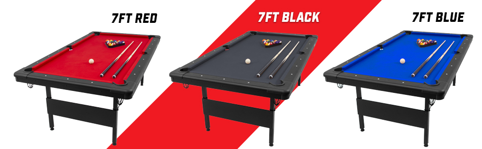 gosports indoor foldable billiards pool table 6ft and 7ft sizes and color options