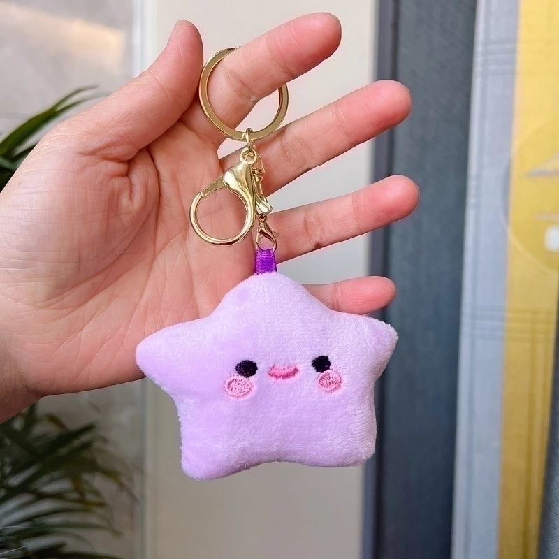 Cute Star Face Pp Cotton Unisex Bag Pendant Keychain