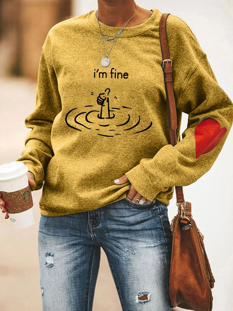 I'm Fine Heart Sweatshirt