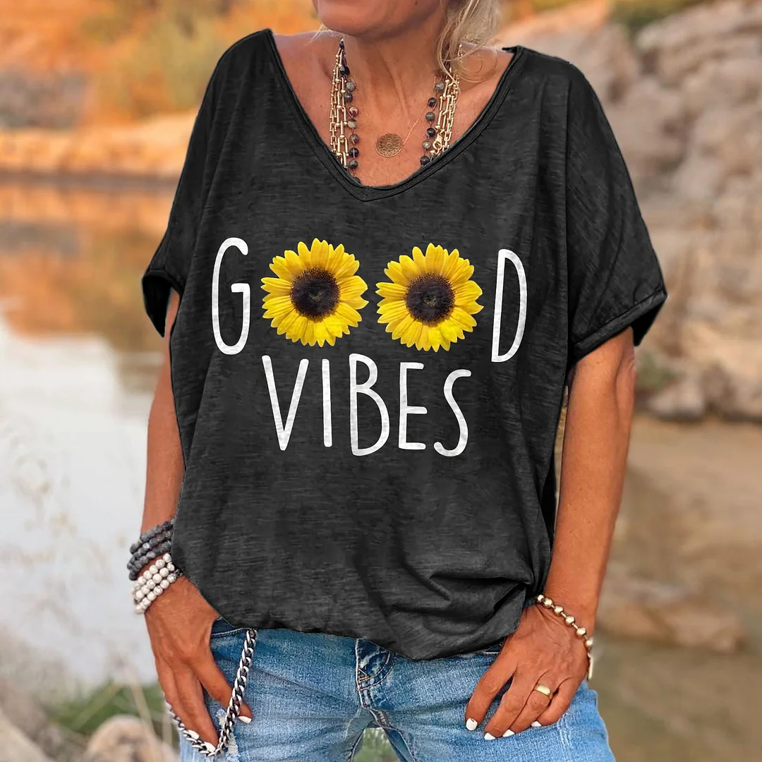 Good Vibes Printed Women's T-shirt