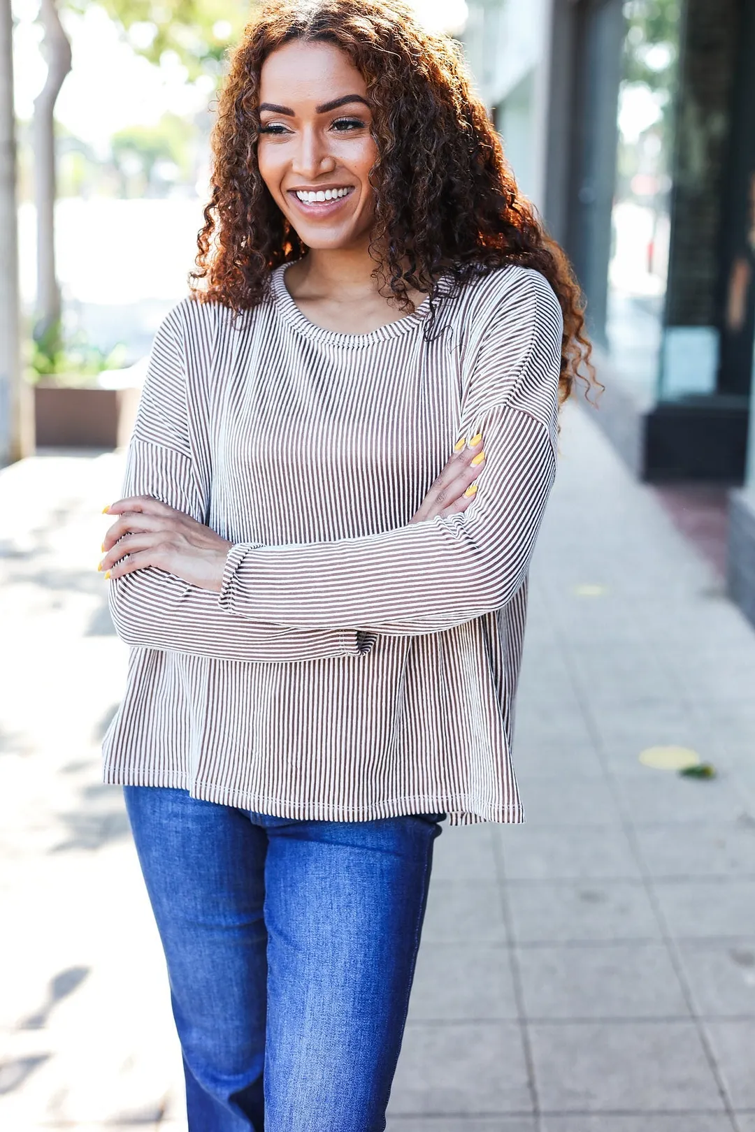 Hello beautiful Camel Rib Dolman Sweater Top