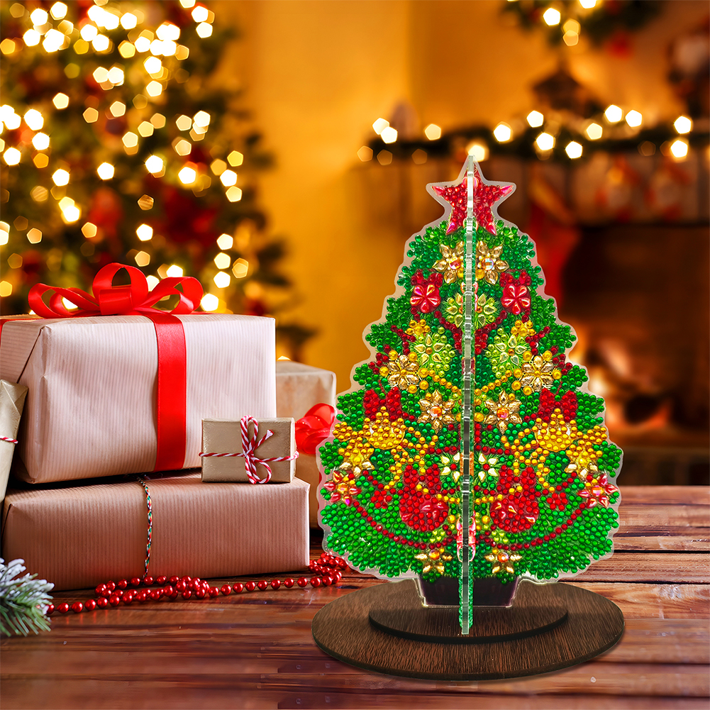 DIY Desk Diamonds Mosaic Ornament Art Crafts Christmas Tree Mini Home Decoration gbfke