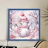Winter Pink Snowman - 11CT Stamped Cross Stitch 40*40cm