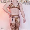 Men's Sexy High-Stretch Leopard Print 4-Piece Lingerie Set