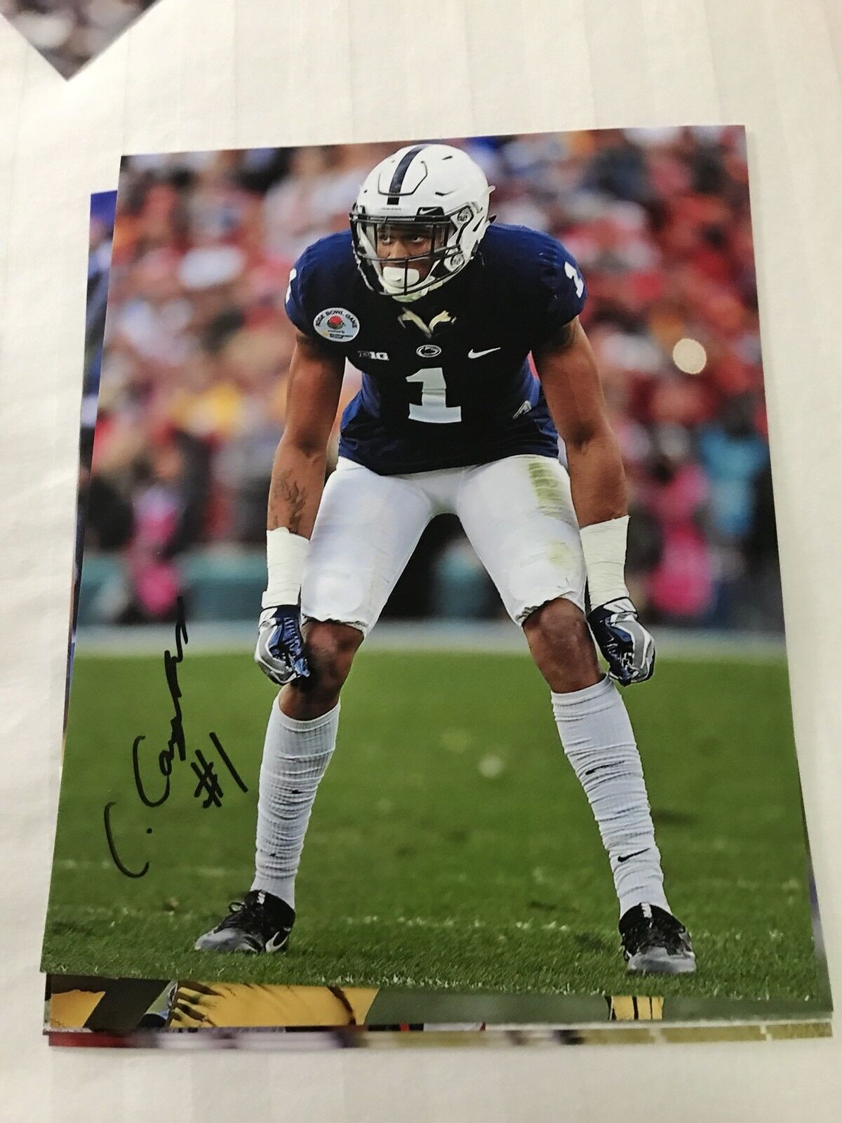 Christian Campbell Penn State hand signed autographed 8x10 football Photo Poster painting COA