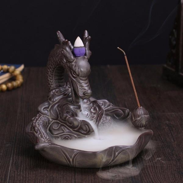 Lotus Dragon Incense Burner
