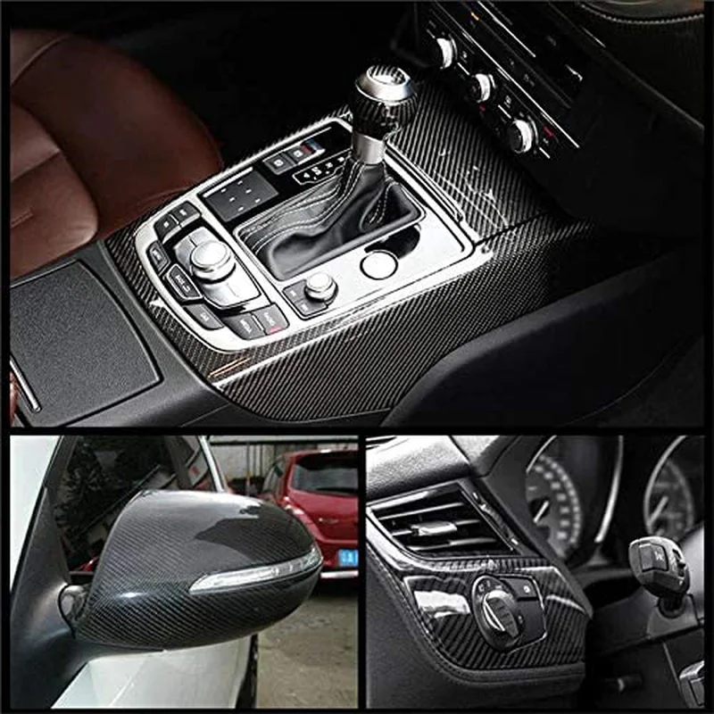 Automotive Black 7D Super Gloss Carbon Fiber Mirror Stickers Car Decorative Stickers Sheet