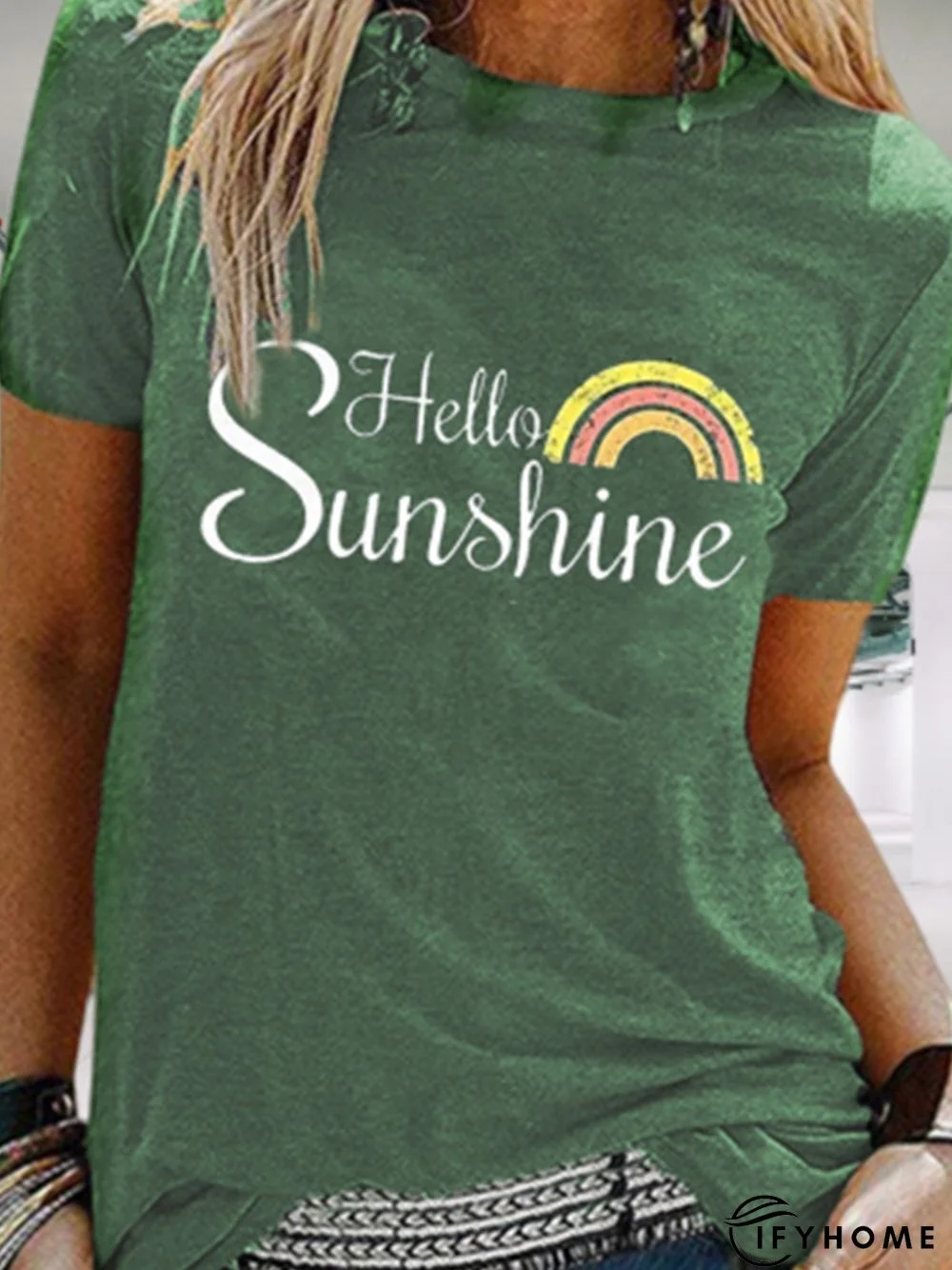 Plus Size Plain Vintage Crew Neck T-shirt | IFYHOME