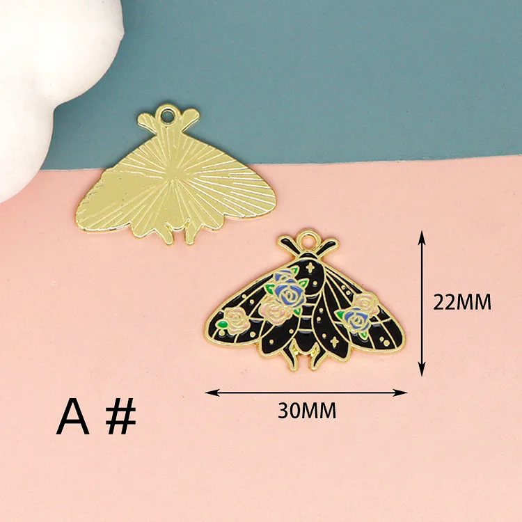 10/30pcs Cartoon Animal Insects Charm Gold Plated Bees Ladybugs Caterpillars Cicadas Dragonflies Charms Enamel Charm Pendant Bracelet DIY Earring Necklace Key Chain Jewelry Accessories