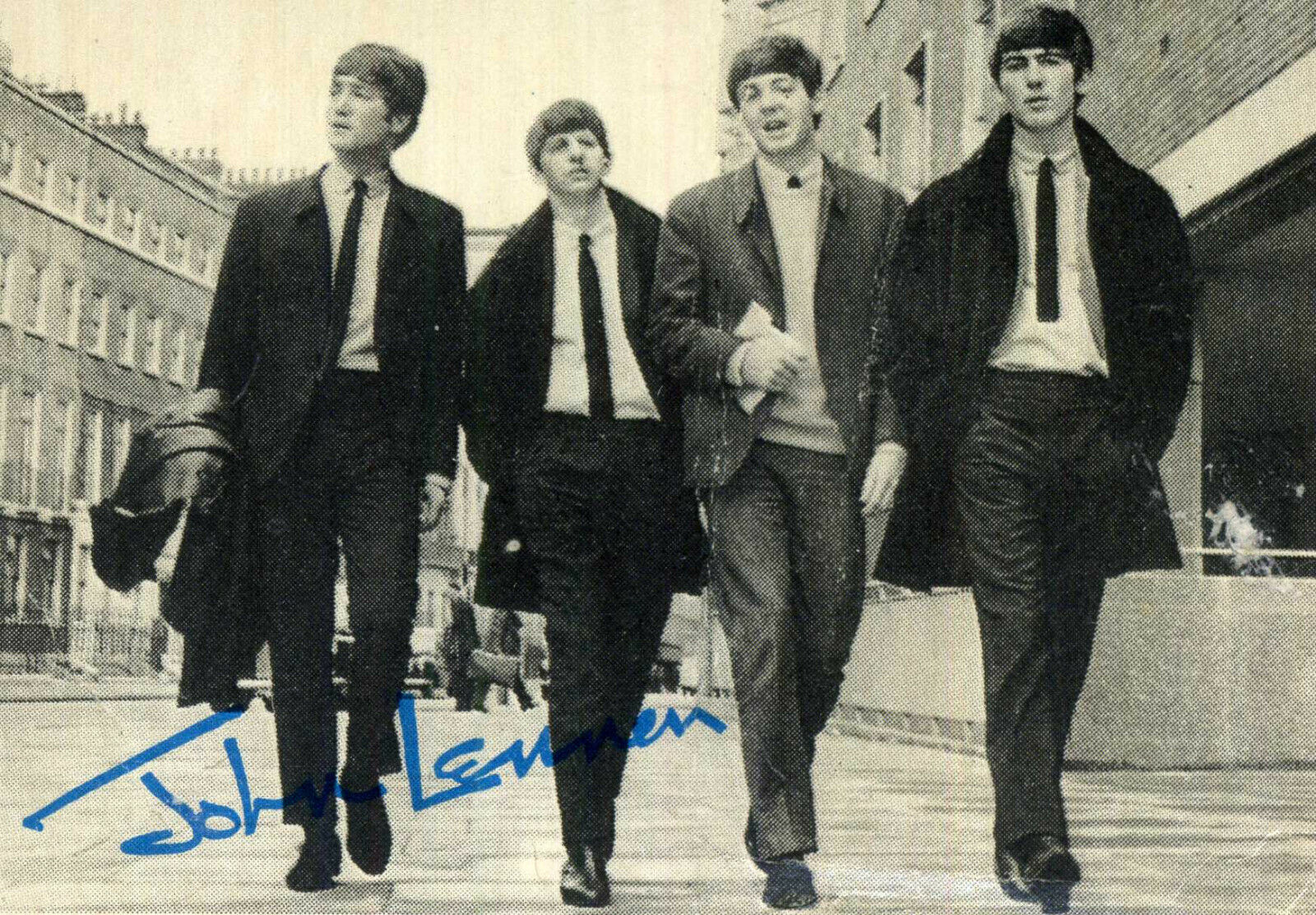 JOHN LENNON Signed BEATLES 'BBC Group' Photo Poster paintinggraph - preprint