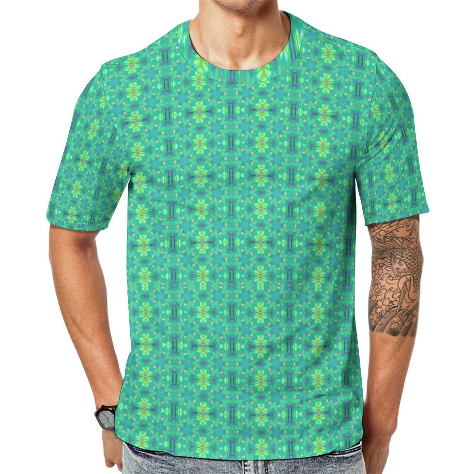 Geometric Art Short Sleeve Print Unisex Tshirt Summer Casual Tees for Men and Women Coolcoshirts