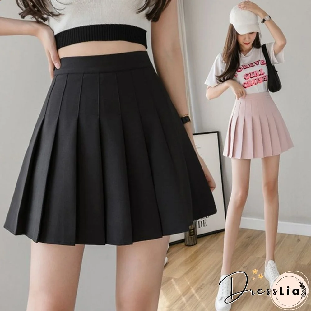 Spring Summer Korean Skirt Shorts Women High Waist Sexy Mini Skirt School Short Pleated Kawaii Japanese Pink Skirt Female