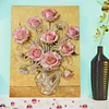 DIY Pearl Painting Pink Roses for Home Wall Decor with Frame(40x30cm)