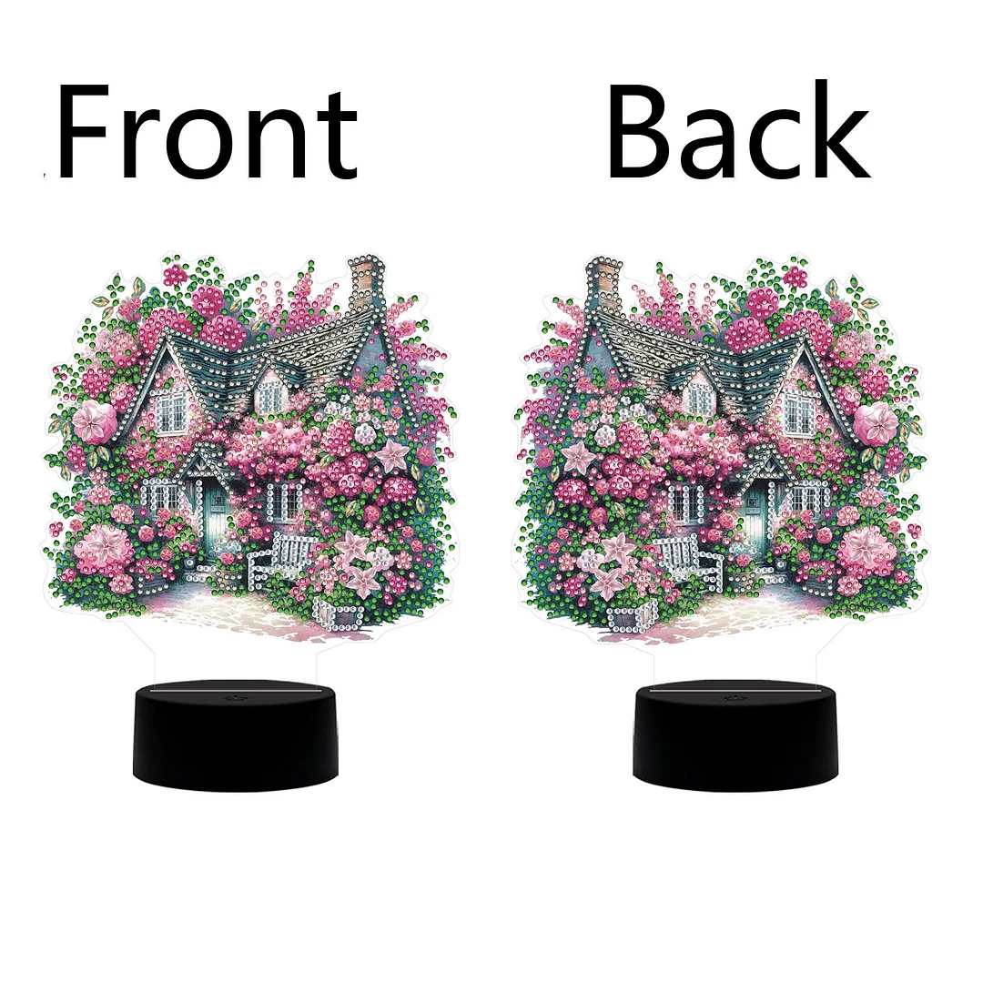 5D DIY Flower House Diamond Painting Night Light Diamond Art Lamp Home Decor