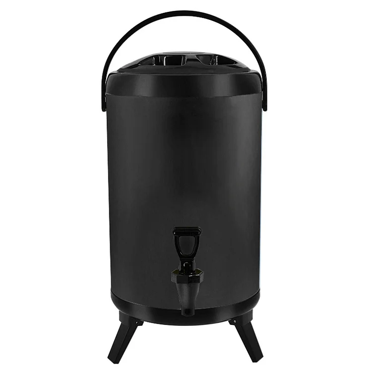 18L Stainless Steel Milk Tea Barrel with Faucet Black