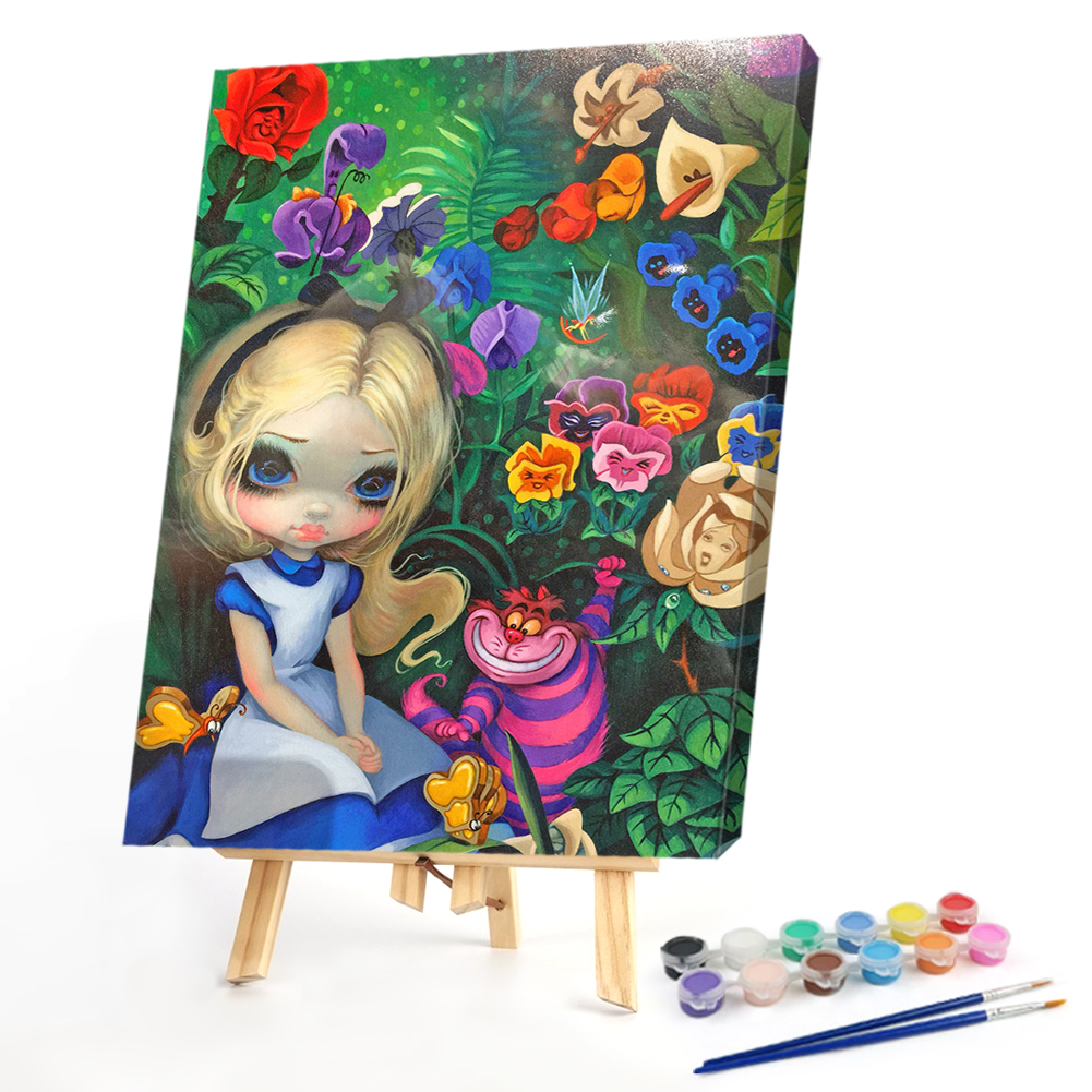 

40*50CM - Paint By Numbers - Girl With Flower, 501 Original