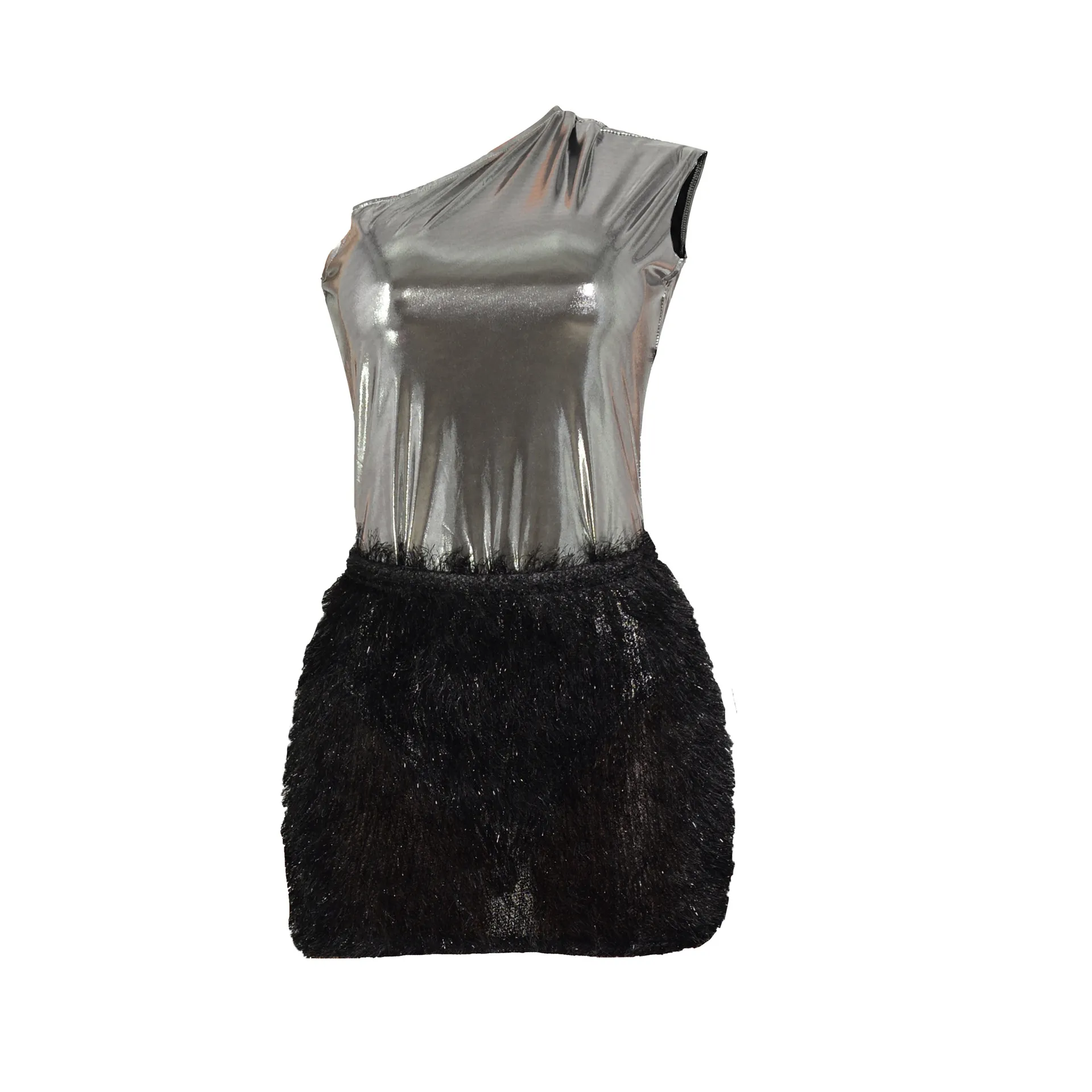 Women Clothing Skirt Set Jumpsuit Glossy Sexy Skirt Two Piece Set