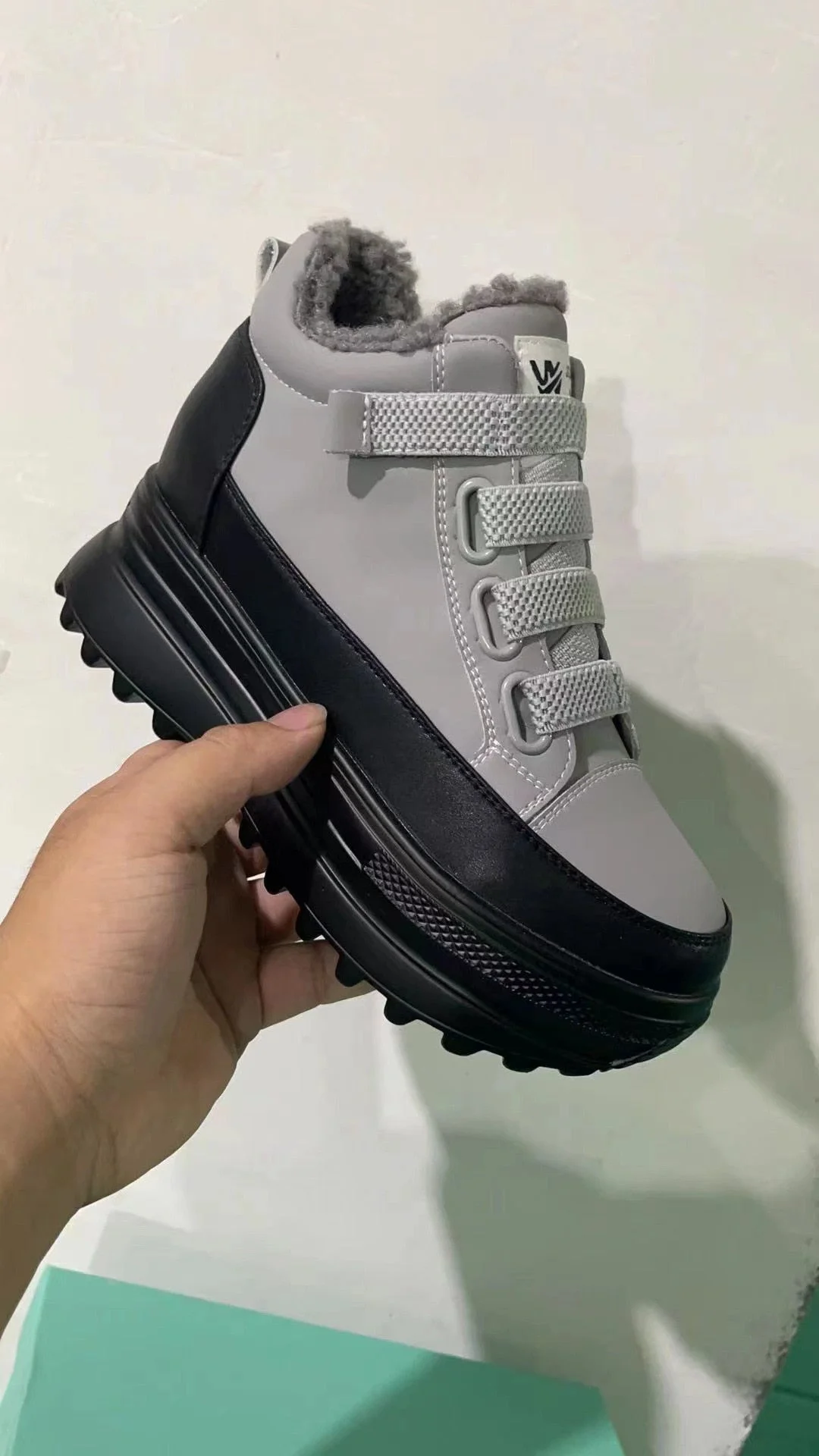 Fujin Genuine Leather Platform Wedge 7cm Hidden Heel Women Causal Shoes Chunky Sneakers Spring Autumn Warm Winter Shoes Women