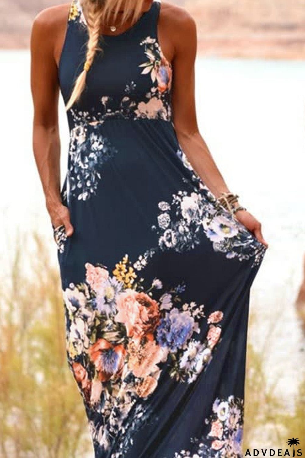 Floral High Waist Maxi Dress