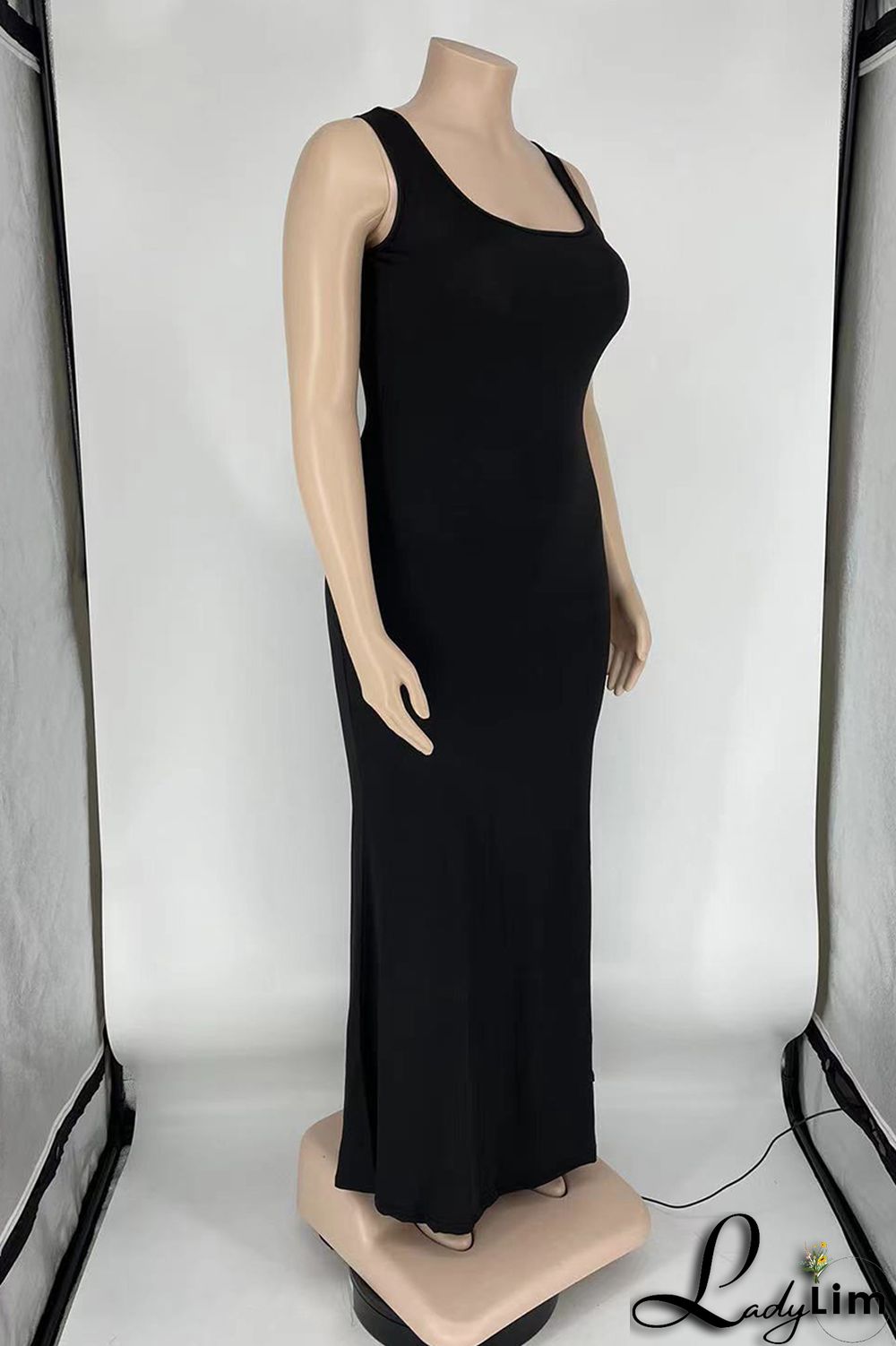 Purple Sexy Casual Plus Size Solid Basic U Neck Vest Dress