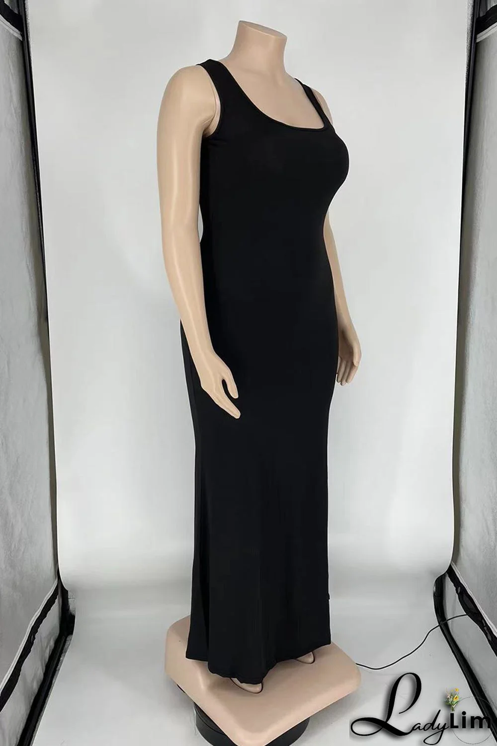 Purple Sexy Casual Plus Size Solid Basic U Neck Vest Dress