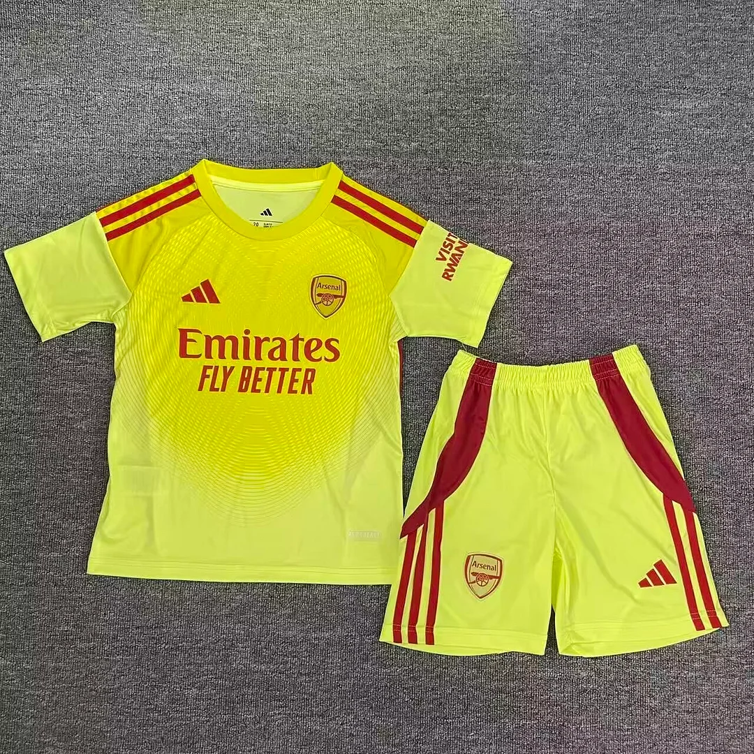 2025/26 Arsenal Goalie Yellow Football Shirt Kids Size