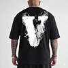 Cotton Paradise Wings Embroidered T-Shirt for Men - Oversized Streetwear Graphic Tee with 3D Angel Wing Design by Inlyline