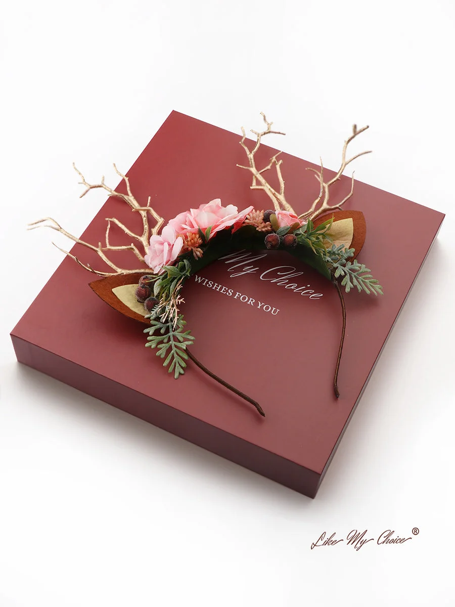 LikeMyChoice® Reindeer Headband-Christmas Pink Forest