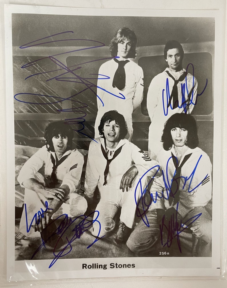 The Rolling Stones Band Signed Autographed Vintage Glossy 8x10 Photo Poster painting - COA Matching Holograms