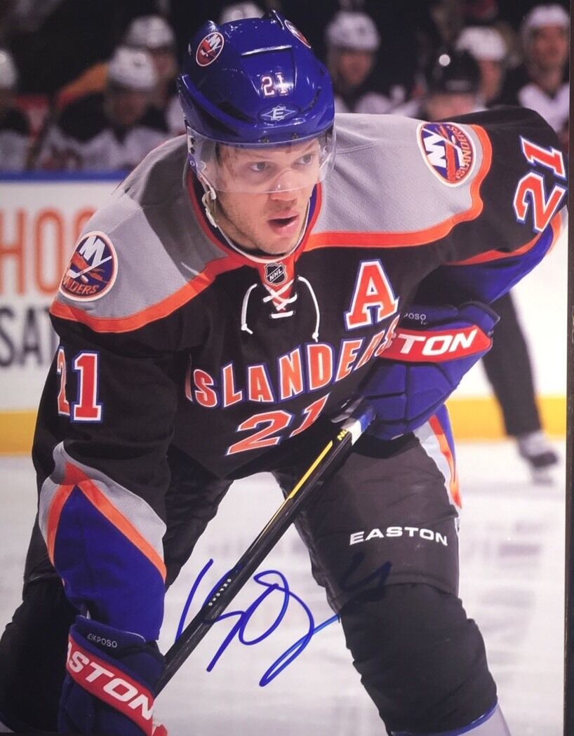 KYLE OKPOSO Signed NEW YORK ISLANDERS 8x10 Glossy Photo Poster painting AUTOGRAPH