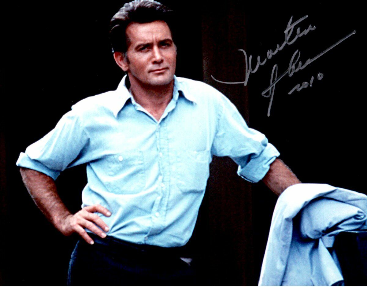 Martin Sheen Signed Autographed 8X10 Photo Poster painting Vintage Holding Jacket JSA JJ41088