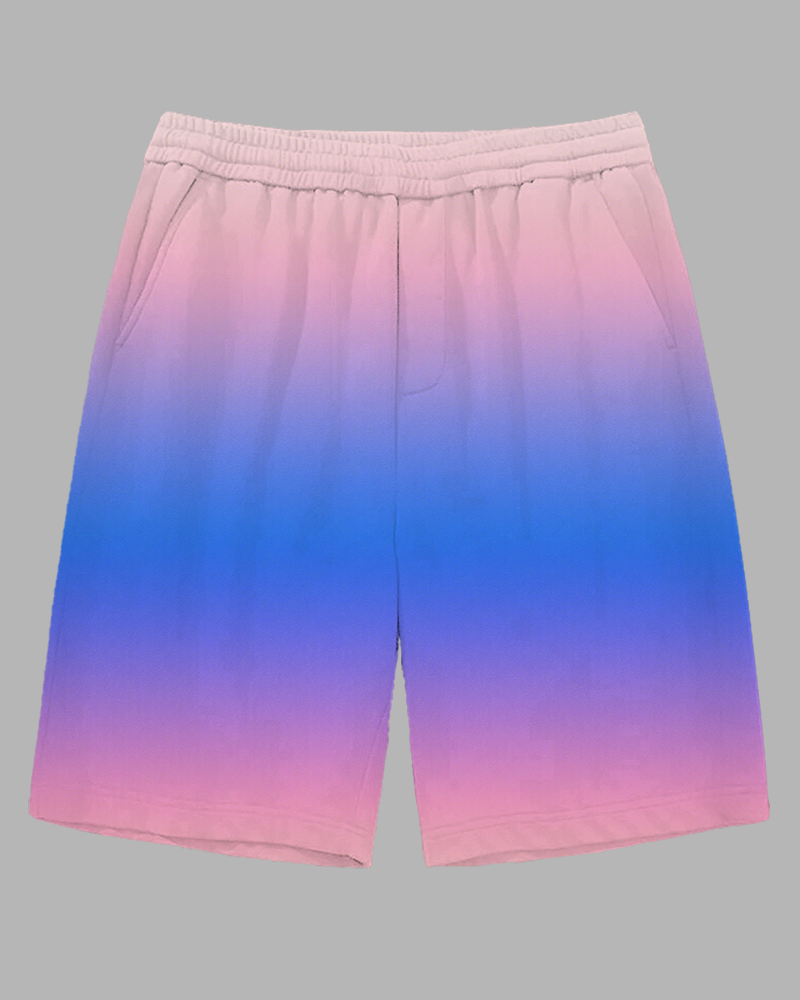 Men's Elegant Purple Theme Gradient Effect Daily Casual Big and Tall Shorts