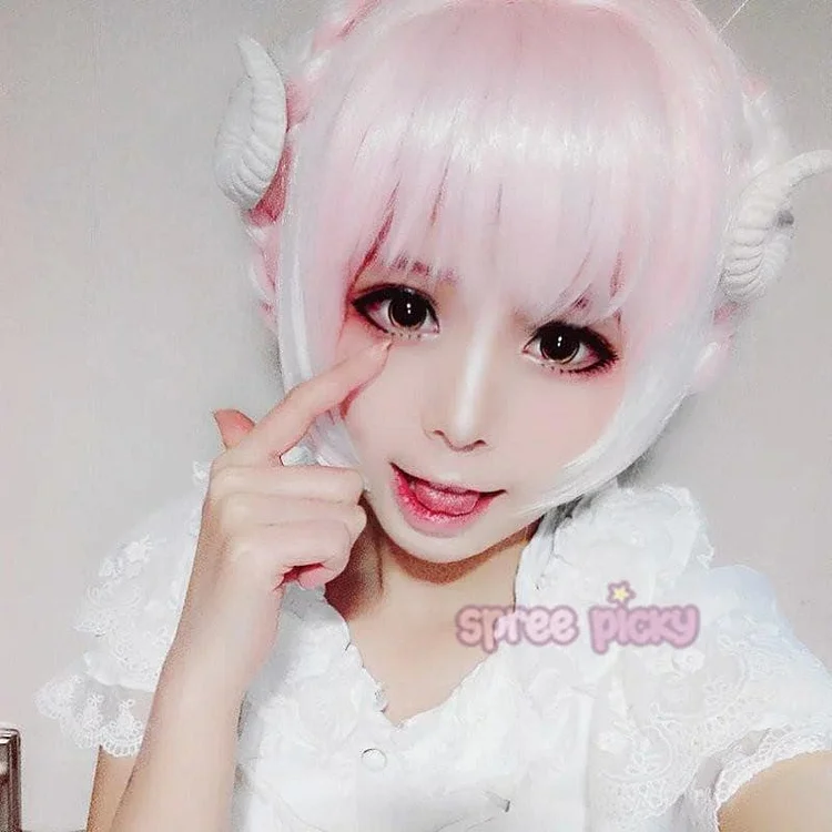 Mix Pink and White Harajuku Lolita Wig SP166217