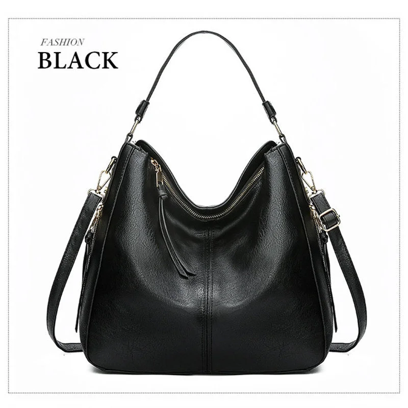 Women's Elegant Soft Leather Handbag Large Capacity Shoulder Bag