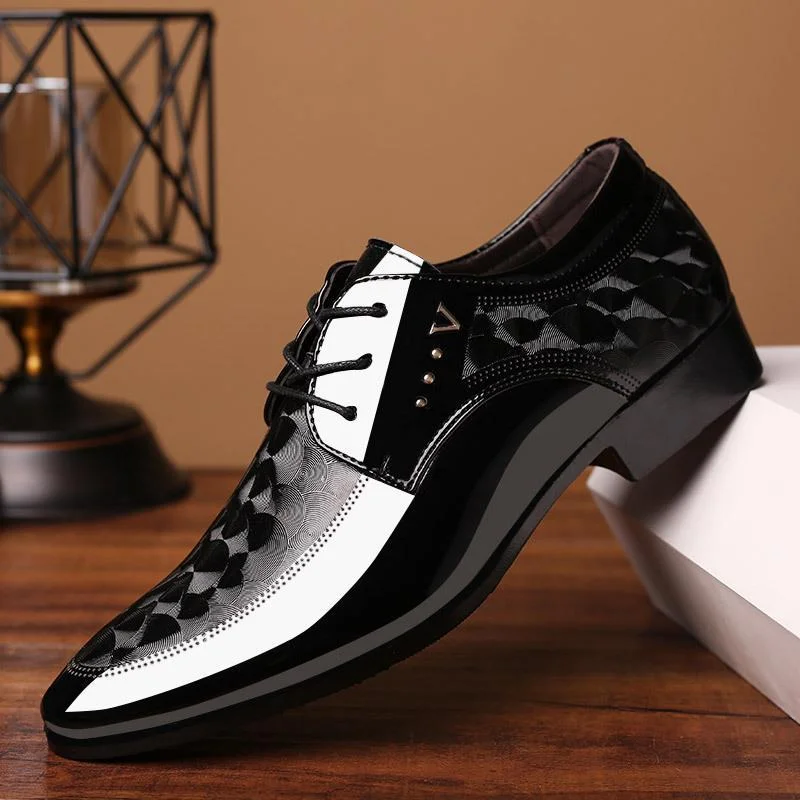 Pantofi moderni din piele ecologică, stil business, potriviți pentru nuntă
