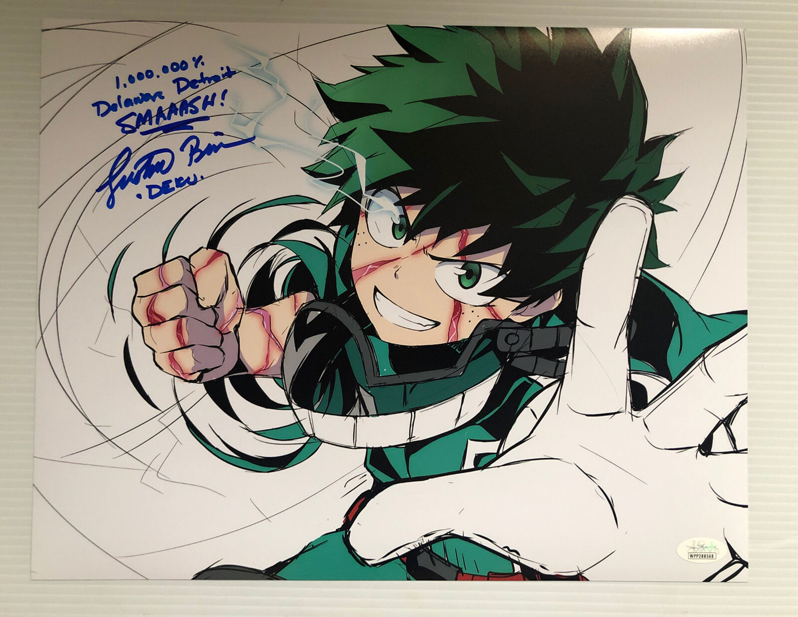 Justin Briner Signed 11x14 Photo Poster painting DEKU My Hero Academia JSA Sticker Only