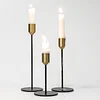 3PCS Black & Golden Candle Stick Set Home Wedding Table Decor