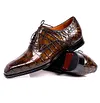 Handcrafted Alligator Business Dress Shoes Formal Brogue Alligator Shoes