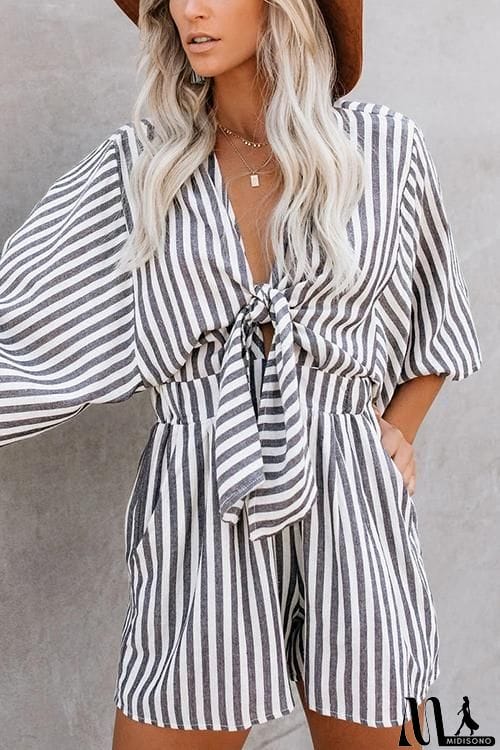 MidiSono - Print Bat Knot Romper