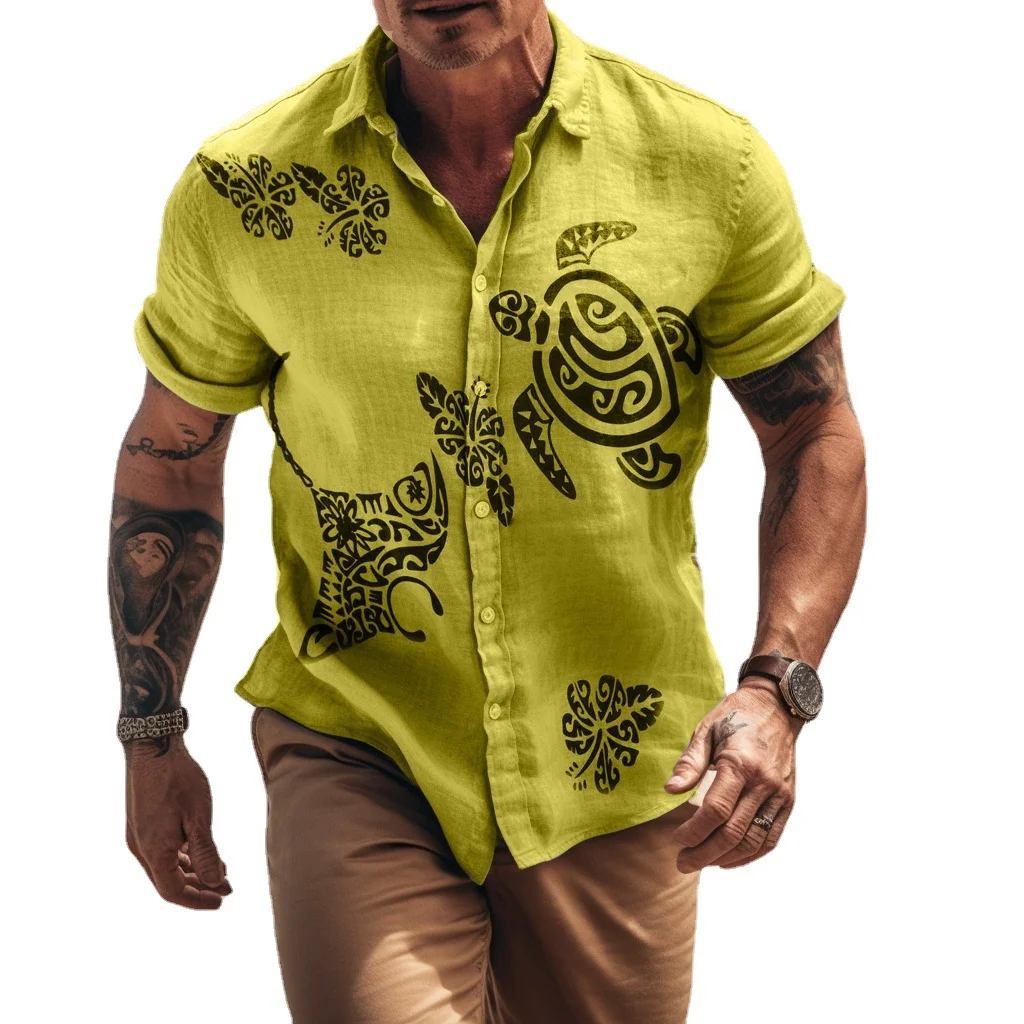 Men's Turtle Jellyfish Print Shirt-inspireuse