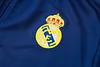 Joyfball 2025/2026 Real Madrid Long Zipped Jacket Retro Version Royal Blue Soccer Jersey 1:1 Thai Quality 