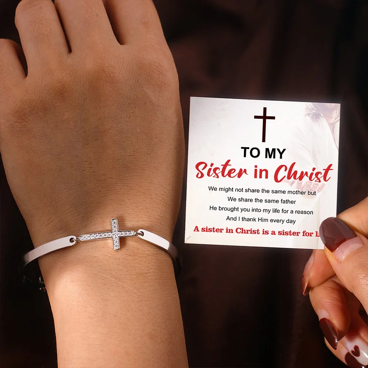For Friend - A Sister In Christ is A Sister in Life Cross Bracelet