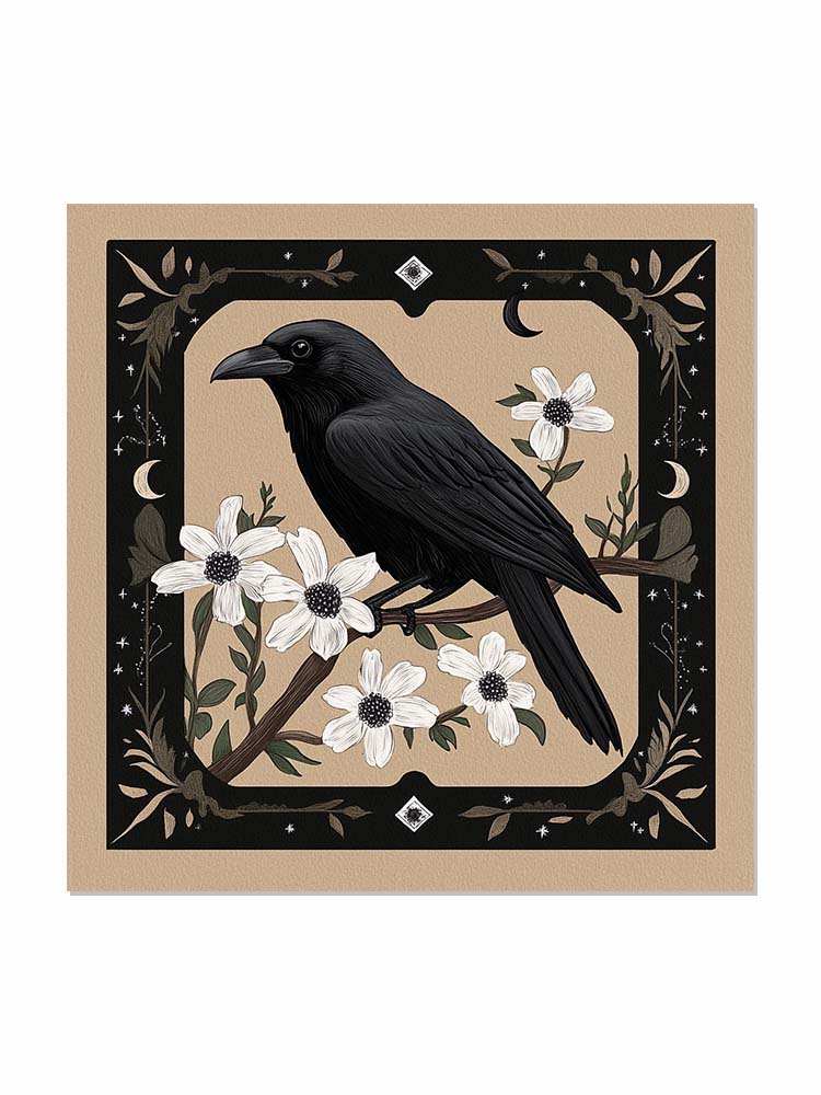 Crows And Flowers - Cotton Bandana