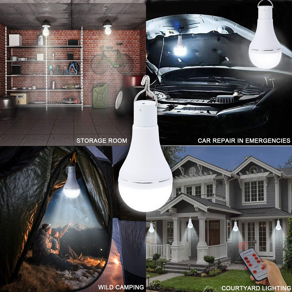

9W Portable LED Solar Power Bulb with Remote Control Outdoor Camping Lights, 501 Original