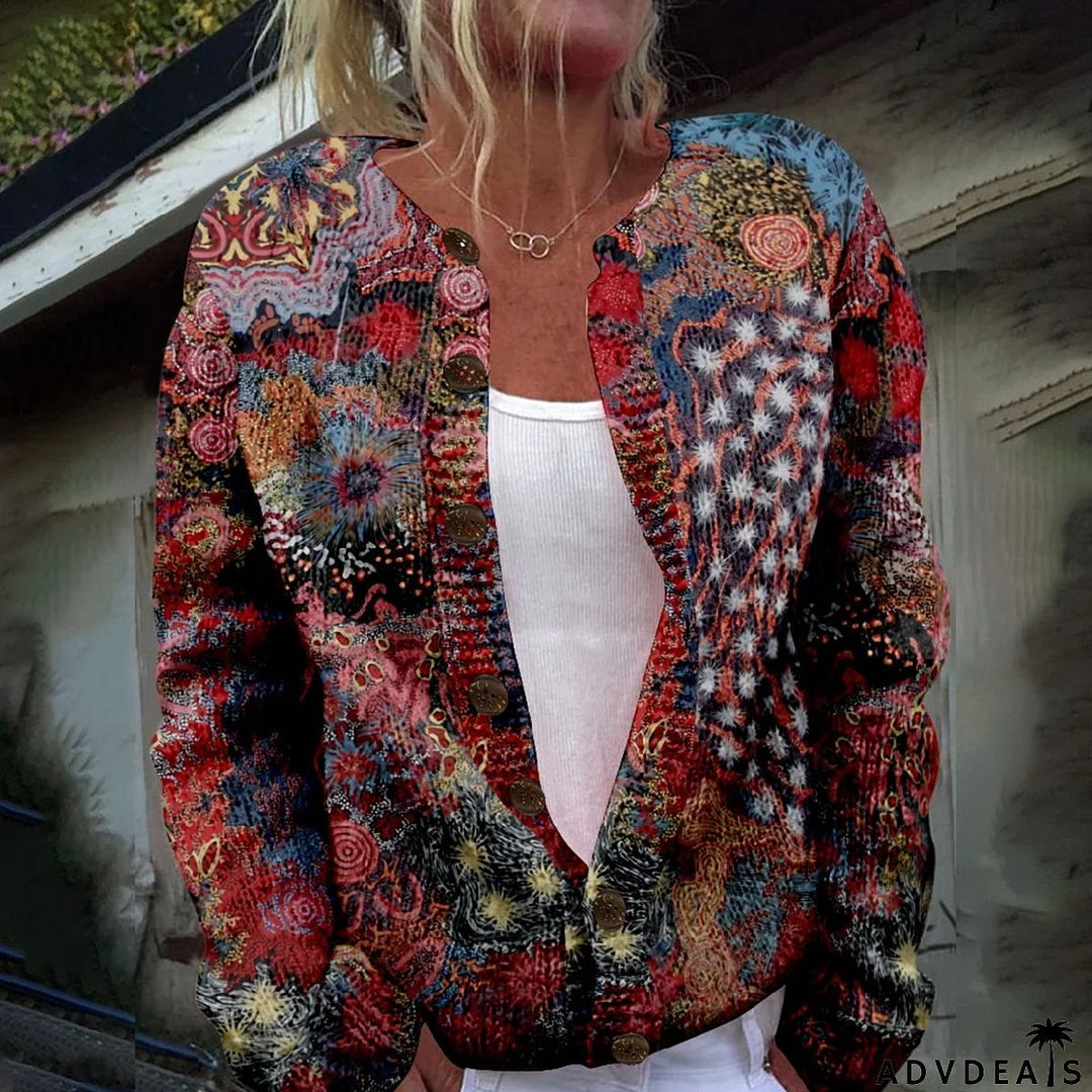 Showy Multicolor Long Sleeve Outerwear